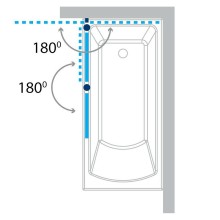 Шторка на ванну Koller Pool Waterfall Line 115 QP97 L профиль Хром стекло прозрачное