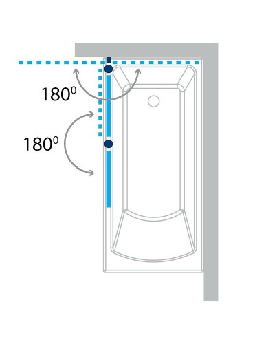 Шторка на ванну Koller Pool Waterfall Line 115 QP97 L профиль Хром стекло прозрачное