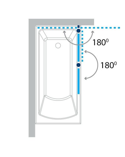 Шторка на ванну Koller Pool Waterfall Line 115 QP97 R профиль Хром стекло прозрачное