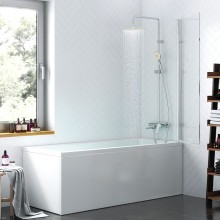 Шторка на ванну Damixa Skyline 80х140 DX35WBS-D080-140MT профиль Хром стекло прозрачное