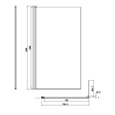 Шторка на ванну Damixa Skyline 80х140 DX35WBS-D080-140MT профиль Хром стекло прозрачное
