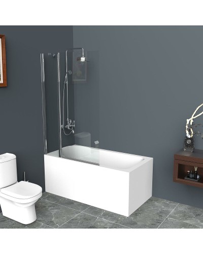 Шторка на ванну BelBagno UNO-V-11-80/150-C-Cr профиль Хром стекло прозрачное