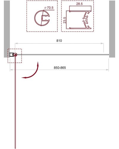 Шторка на ванну BelBagno UNO-V-1-85/150-C-Cr профиль Хром стекло прозрачное