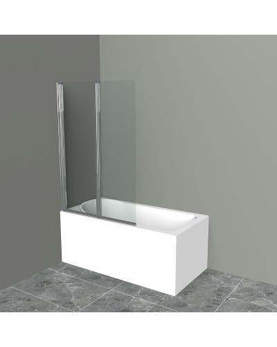 Шторка на ванну BelBagno UNO-V-2-120/150-C-Cr профиль Хром стекло прозрачное