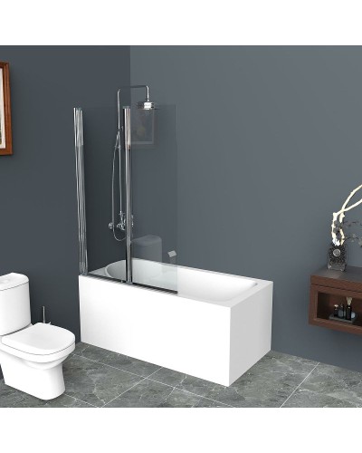 Шторка на ванну BelBagno UNO-V-2-90/150-C-Cr профиль Хром стекло прозрачное