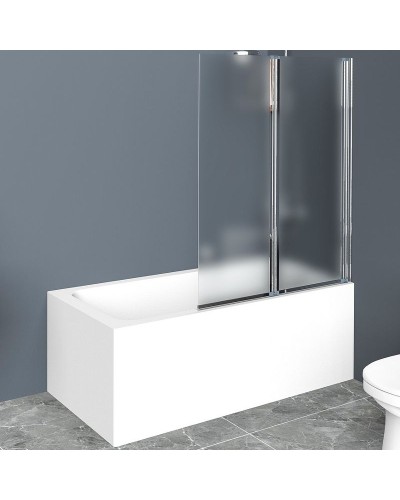 Шторка на ванну BelBagno UNO-V-2-90/150-P-Cr-R профиль Хром стекло рифленое