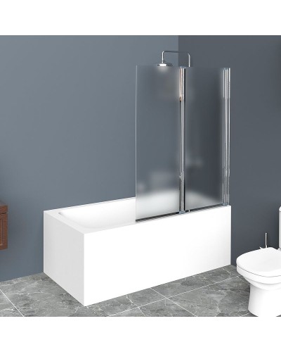 Шторка на ванну BelBagno UNO-V-2-90/150-P-Cr-R профиль Хром стекло рифленое