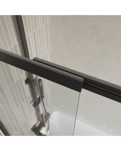 Душевая шторка на ванну BelBagno LUCE-VF-11-80/145-C-NERO