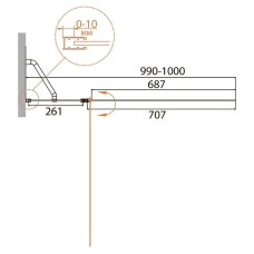 Шторка на ванну Cezares Relax 100 L RELAX-V-11-100/140-P-Bi-L профиль Серый стекло рифленое