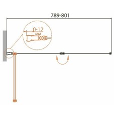 Шторка на ванну Cezares Relax 80 L RELAX-V-2-80/140-P-Bi-L профиль Серый стекло рифленое