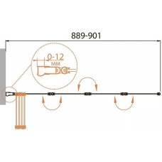 Шторка на ванну Cezares Relax 90 L RELAX-V-4-90/140-P-Bi-L профиль Серый стекло рифленое