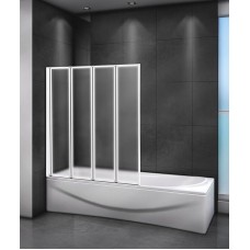 Шторка на ванну Cezares Relax 90 L RELAX-V-4-90/140-P-Bi-L профиль Серый стекло рифленое