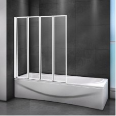 Шторка на ванну Cezares Relax 90 RELAX-V-4-90/140-C-Bi профиль Серый стекло прозрачное