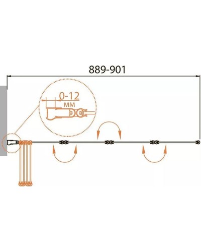 Шторка на ванну Cezares Relax 90 RELAX-V-4-90/140-C-Bi профиль Серый стекло прозрачное