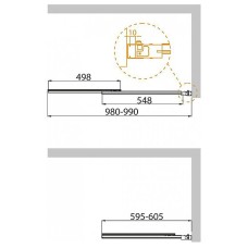 Шторка на ванну Cezares Slider 100 SLIDER-VF-11-100/150-C-Cr профиль Хром стекло прозрачное