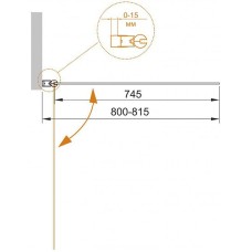 Шторка на ванну Cezares Eco 80 R ECO-O-V-1-80/140-P-Cr-R профиль Хром стекло рифленое
