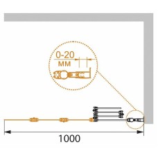 Шторка на ванну Cezares Pratico 100 R PRATICO-V-4-100/140-P-Cr-R профиль Хром стекло рифленое