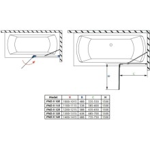 Шторка для ванны Radaway Essenza New Black PND II 120 R прозрачное