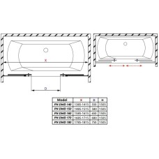 Шторка для ванны Radaway Idea Black PN DWD 180 прозрачное