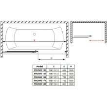 Шторка для ванны Radaway Idea PN DWJ 180 L прозрачное