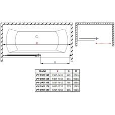 Шторка для ванны Radaway Idea PN DWJ 180 L прозрачное