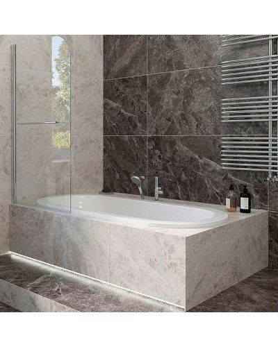 Шторка на ванну Veconi Palau 80 PL79-80-01-C4 профиль Хром стекло прозрачное