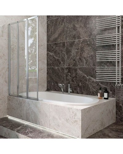 Шторка на ванну Veconi Palau 120 L PL73L-120-01-19C4 профиль Хром стекло прозрачное