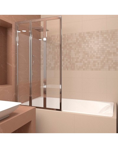 Шторка на ванну Veconi Palau 120 L PL73L-120-01-19C4 профиль Хром стекло прозрачное