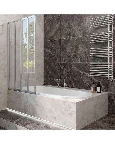 Шторка на ванну Veconi Palau 90 L PL74L-90-01-19C4 профиль Хром стекло прозрачное