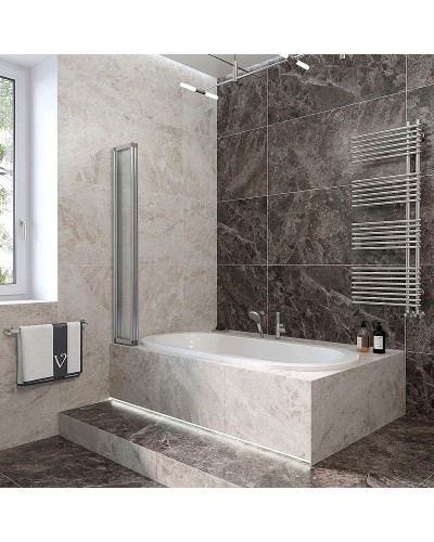 Шторка на ванну Veconi Palau 120 L PL74L-120-01-19C4 профиль Хром стекло прозрачное