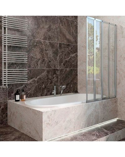 Шторка на ванну Veconi Palau 90 R PL74R-90-01-19C4 профиль Хром стекло прозрачное