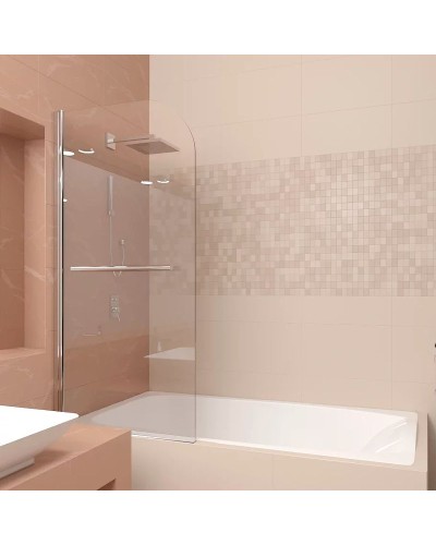 Шторка на ванну Veconi Palau 90 PL80-90-01-19C1 профиль Хром стекло прозрачное