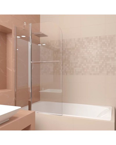 Шторка на ванну Veconi Palau 90 PL81-90-01-19C1 профиль Хром стекло прозрачное