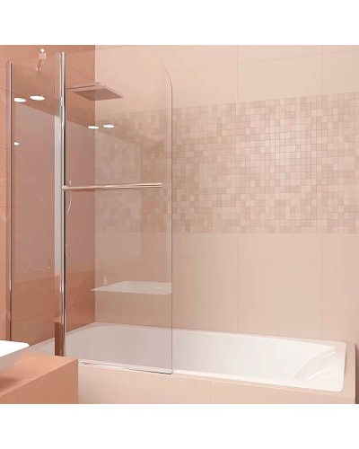Шторка на ванну Veconi Palau 90 PL81-90-01-19C1 профиль Хром стекло прозрачное