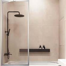 Шторка на ванну Veconi Palau 90 PL85-90-01-C7 профиль Хром стекло прозрачное