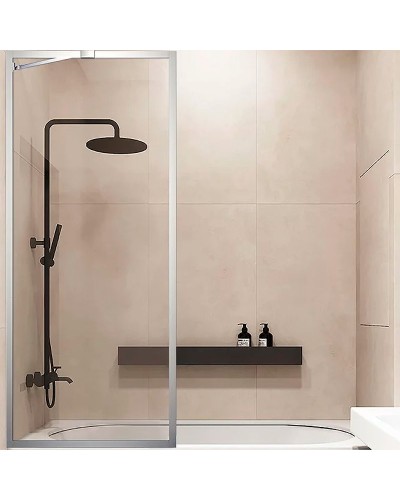 Шторка на ванну Veconi Palau 90 PL85-90-01-C7 профиль Хром стекло прозрачное