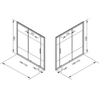 Шторка на ванну Aquanet Practic 170х80 254253 профиль Хром стекло прозрачное с шелкографией