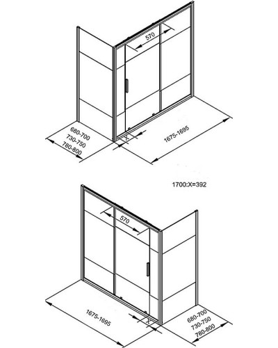 Шторка на ванну Aquanet Practic 170х75 254252 профиль Хром стекло прозрачное с шелкографией