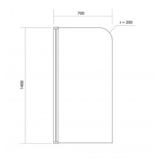 Шторка для ванны 70 см Cersanit Easy PN-EASYx70 прозрачное