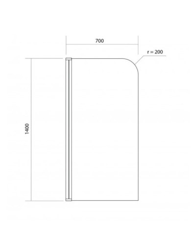 Шторка для ванны 70 см Cersanit Easy PN-EASYx70 прозрачное