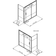 Шторка на ванну Aquanet Practic 180х80 254256 профиль Хром стекло прозрачное с шелкографией
