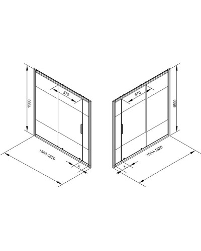 Шторка на ванну Aquanet Practic 160х70 254248 профиль Хром стекло прозрачное с шелкографией
