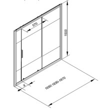 Шторка на ванну Aquanet Practic AE10-B-165H150U-CP 165 273602 профиль Хром стекло прозрачное с шелкографией
