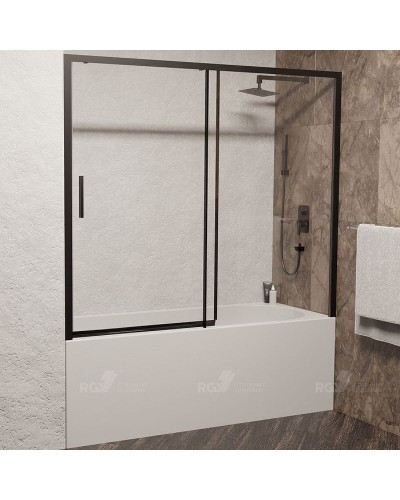 Шторка на ванну RGW Screens SC-45-B 170x150 34114517-14 профиль Черный стекло прозрачное