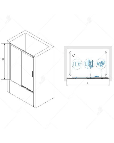 Шторка на ванну RGW Screens SC-45-B 170x150 34114517-14 профиль Черный стекло прозрачное