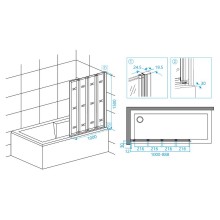Шторка на ванну RGW Screens SC-23B 100x150 03112310-14 профиль Черный стекло прозрачное