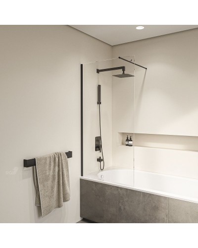 Шторка на ванну RGW Screens SC-050B 80x150 351105008-14 профиль Черный стекло прозрачное