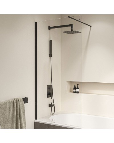 Шторка на ванну RGW Screens SC-050B 60x150 351105006-14 профиль Черный стекло прозрачное