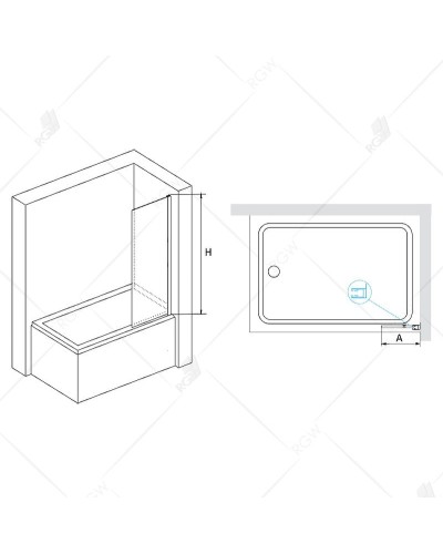 Шторка на ванну RGW Screens SC-056-8-B 30x150 35110562830-14 профиль Черный стекло прозрачное