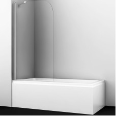Шторка на ванну WasserKRAFT Leine 80 35P01-80Fixed профиль Хром стекло прозрачное